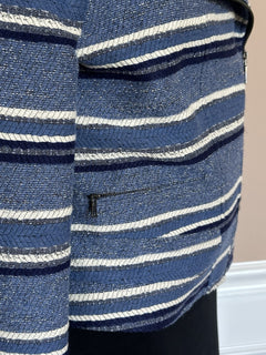 BCBG MAXAZRIA Women’s Blue/White Jacket Size S