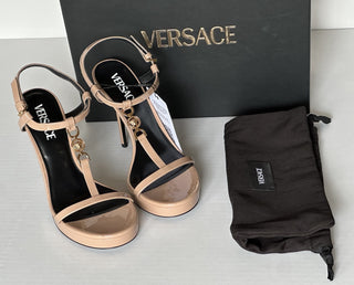 Versace Leather Pump Shoes Sandals Blush 10 US (40 Euro) 1013713 Italy NIB $995