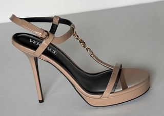 Versace Leather Pump Shoes Sandals Blush 10 US (40 Euro) 1013713 Italy NIB $995