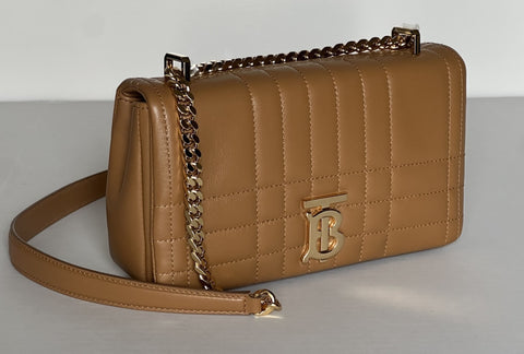 Burberry Lola TB Leather Marple Brown Quilted Shoulder Bag 80904401 IT NWT $2090