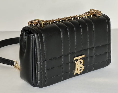 Burberry Lola TB Leather Black Quilted Small Shoulder Bag 80904411 IT NWT $2090