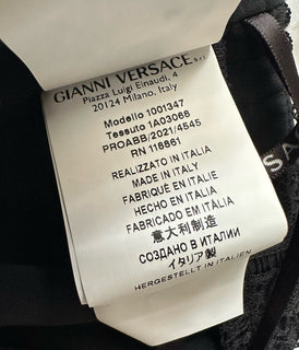 Versace Borocco Women's Black/Gold Silk Bralette 10 US (44 Eu) 1001347 NWT $1150