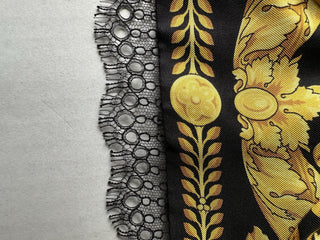 Versace Borocco Women's Black/Gold Silk Bralette 10 US (44 Eu) 1001347 NWT $1150