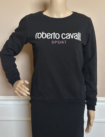 Roberto Cavalli Crewneck Women’s Black Sweater XS Made in Italy