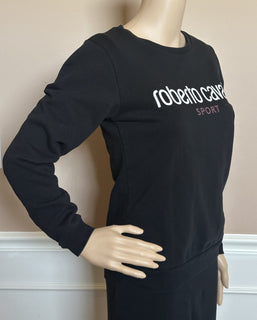 Roberto Cavalli Crewneck Women’s Black Sweater XS Made in Italy
