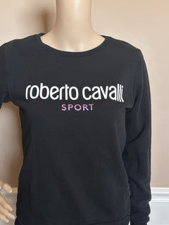 Roberto Cavalli Crewneck Women’s Black Sweater XS Made in Italy
