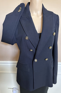 ZARA Women’s Blue Cotton Blazer Jacket Size M NWT