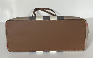Burberry Check Canvas Medium London Tote Bag Taupe Brown Check 8084047 NWT $1390