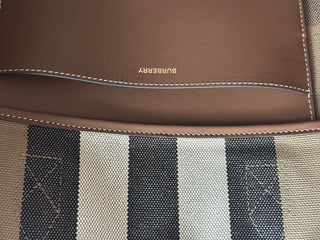Burberry Check Canvas Medium London Tote Bag Taupe Brown Check 8084047 NWT $1390