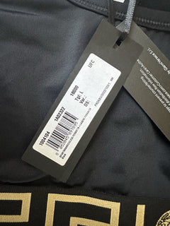 Versace Greca Border Cropped Gym Black Sport Bra L Made in Italy 1004104 NWT