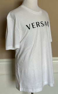 Versace Embroidered Logo White Cotton Jersey T-Shirt 5XL A87021S NWT $475