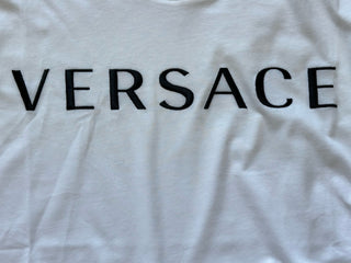 Versace Embroidered Logo White Cotton Jersey T-Shirt 5XL A87021S NWT $475