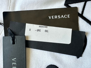 Versace Embroidered Logo White Cotton Jersey T-Shirt 5XL A87021S NWT $475