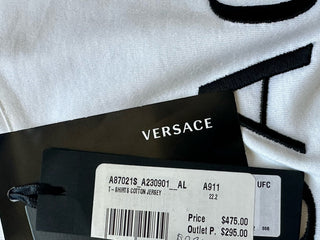Versace Embroidered Logo White Cotton Jersey T-Shirt 5XL A87021S NWT $475