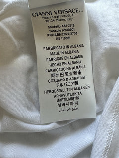 Versace Embroidered Logo White Cotton Jersey T-Shirt 5XL A87021S NWT $475