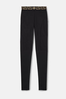 Versace Greca Border Gym Leggings Pants Black Small 1004103 NWT $920