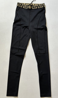 Versace Greca Border Gym Leggings Pants Black Small 1004103 NWT $920