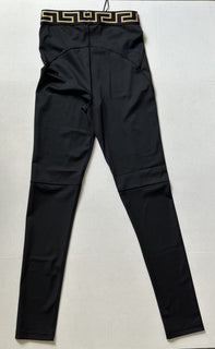 Versace Greca Border Gym Leggings Pants Black Small 1004103 NWT $920