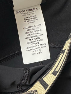 Versace Greca Border Gym Leggings Pants Black Small 1004103 NWT $920