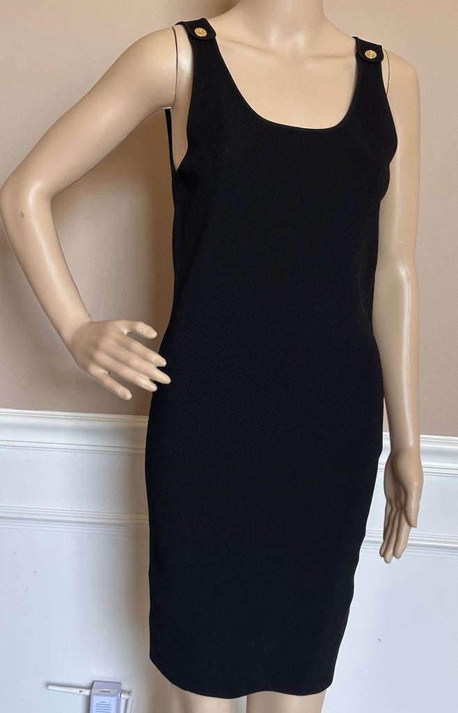 Versace Women’s Knit Stretch Black Dress 46 Euro 1011775 NWT $1500