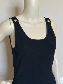 Versace Women’s Knit Stretch Black Dress 46 Euro 1011775 NWT $1500