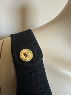 Versace Women’s Knit Stretch Black Dress 46 Euro 1011775 NWT $1500