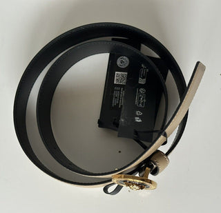 Versace Medusa-Buckle Brown Slim Calf Leather Belt 105 (42) IT 1012369 NWT $550
