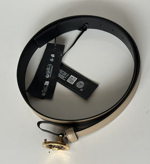Versace Medusa-Buckle Brown Slim Calf Leather Belt 105 (42) IT 1012369 NWT $550