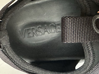 Versace Black Mules Leather Sandals 12.5 US (45.5 Eu) 1014481 Made in Italy NWT