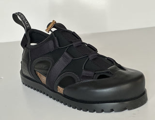 Versace Black Mules Leather Sandals 12.5 US (45.5 Eu) 1014481 Made in Italy NWT