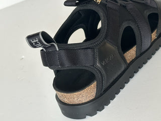 Versace Black Mules Leather Sandals 12.5 US (45.5 Eu) 1014481 Made in Italy NWT