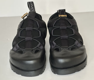 Versace Black Mules Leather Sandals 12.5 US (45.5 Eu) 1014481 Made in Italy NWT