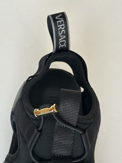 Versace Black Mules Leather Sandals 12.5 US (45.5 Eu) 1014481 Made in Italy NWT