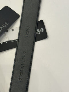 Versace Medusa-Buckle Brown Slim Calf Leather Belt 120 (48) IT 1012369 NWT $500