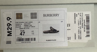 Burberry Mens Stingray Rubber Lichen IP Check Sandals 14 (47) 8088962 NIB $550