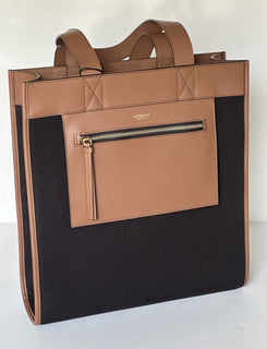 Burberry Manzon Tote Shoulder Bag Black/Dark Brown 80934531 NWT $1350