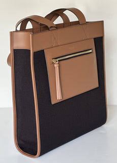 Burberry Manzon Tote Shoulder Bag Black/Dark Brown 80934531 NWT $1350