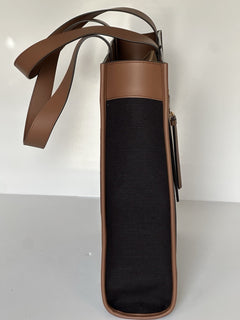 Burberry Manzon Tote Shoulder Bag Black/Dark Brown 80934531 NWT $1350