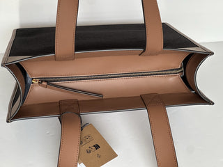 Burberry Manzon Tote Shoulder Bag Black/Dark Brown 80934531 NWT $1350