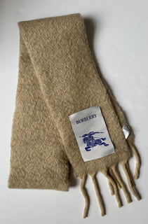 Burberry Solid Mohair Wool Scarf Archive Beige 212x17 80796491 Italy NWT $390