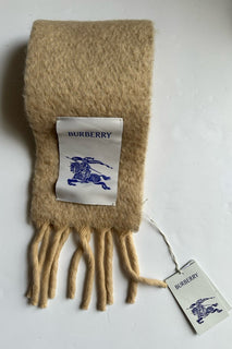 Burberry Solid Mohair Wool Scarf Archive Beige 212x17 80796491 Italy NWT $390