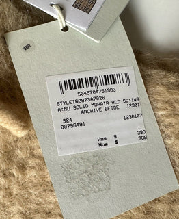 Burberry Solid Mohair Wool Scarf Archive Beige 212x17 80796491 Italy NWT $390