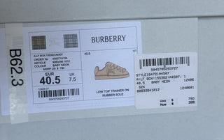 Burberry Women's Baby Neon Low Top Sneakers 10.5 US (40.5) IT 8083394 NIB $790
