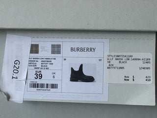 Burberry Rubber  Marsh Women's Black Rain Boots 9 US (39 Eu) IT 8077371 NIB $820
