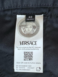 Versace Heritage Print Black Drill Fabric Shorts  48 Euro (32”) 1014373 NWT $900