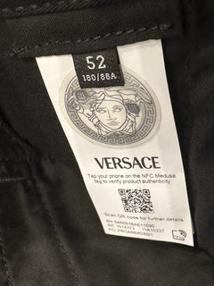 Versace Heritage Print Black Drill Fabric Shorts 52 Euro (36”) 1014373 NWT $900