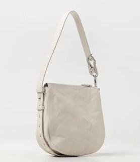 Burberry Small Knight Crinkled Leather Shoulder Bag Beige 80816761 NWT $2590