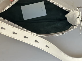Burberry Small Knight Crinkled Leather Shoulder Bag Beige 80816761 NWT $2590