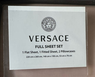 Versace Medusa Amplified 4-piece FULL Bed Set Sheet Set Pink/Gold NIB $900