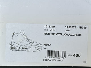 Versace Greca Leather High Top Black Sneakers 7 US (40 Eu) 1011349 IT NWT $1175